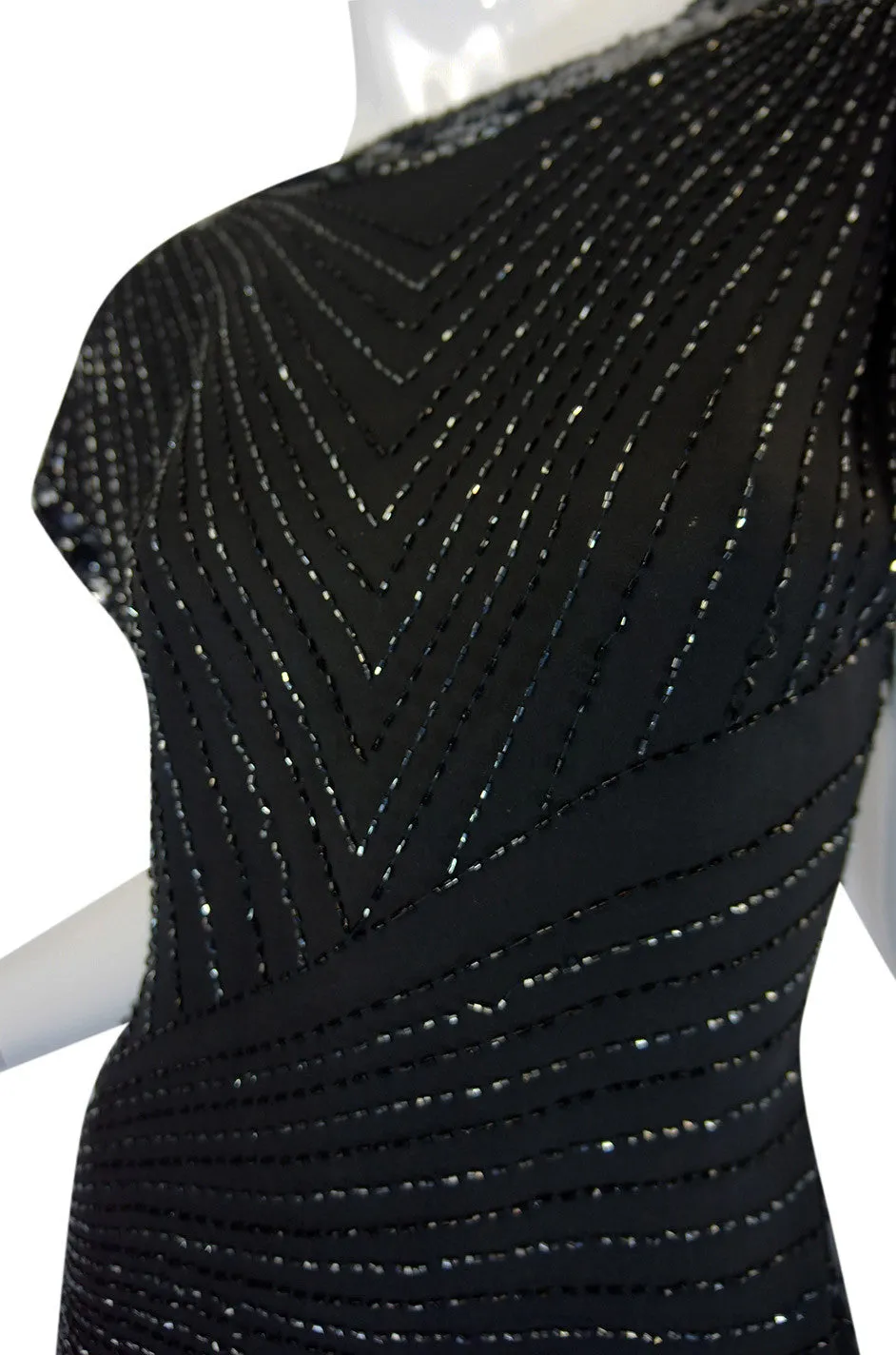 Late 1970s Backless Cassini Silk Dress