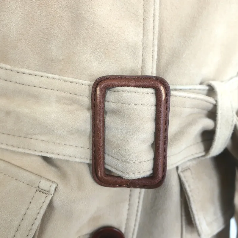 LAUREN Ralph Lauren Belted Suede Safari Jacket Beige Size Large