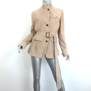 LAUREN Ralph Lauren Belted Suede Safari Jacket Beige Size Large