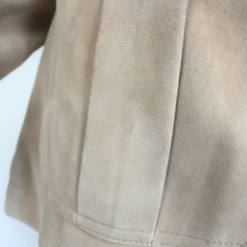 LAUREN Ralph Lauren Belted Suede Safari Jacket Beige Size Large