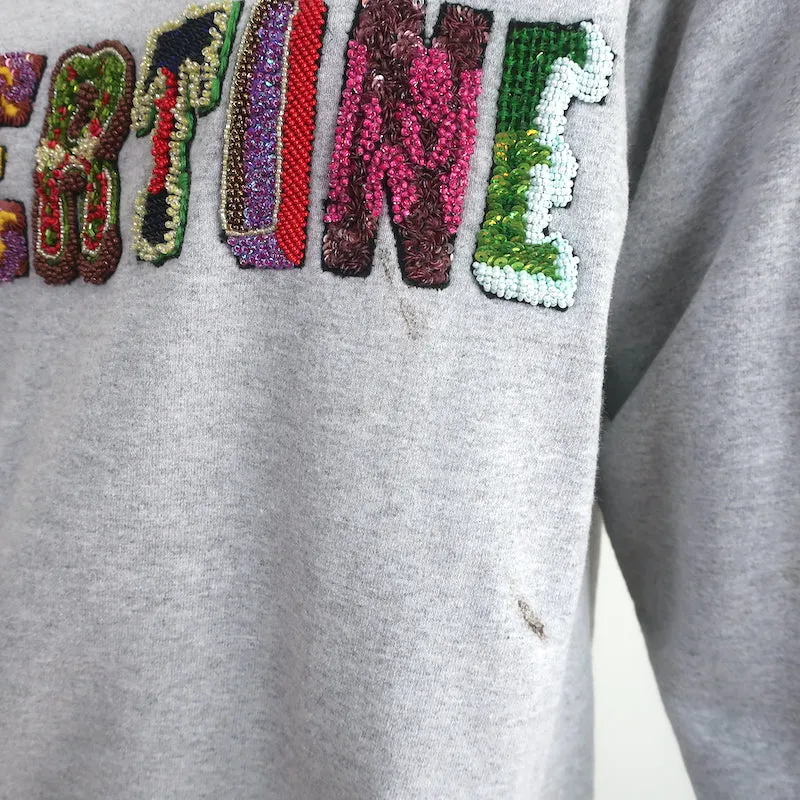 Libertine Beaded Logo Sweatshirt Heather Gray Size Small Unisex Pullover