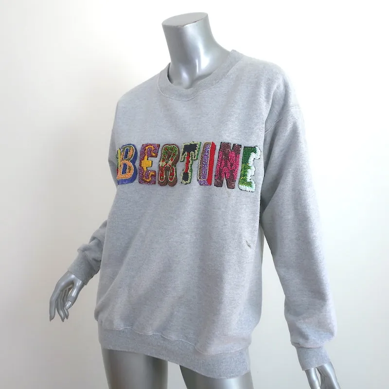 Libertine Beaded Logo Sweatshirt Heather Gray Size Small Unisex Pullover