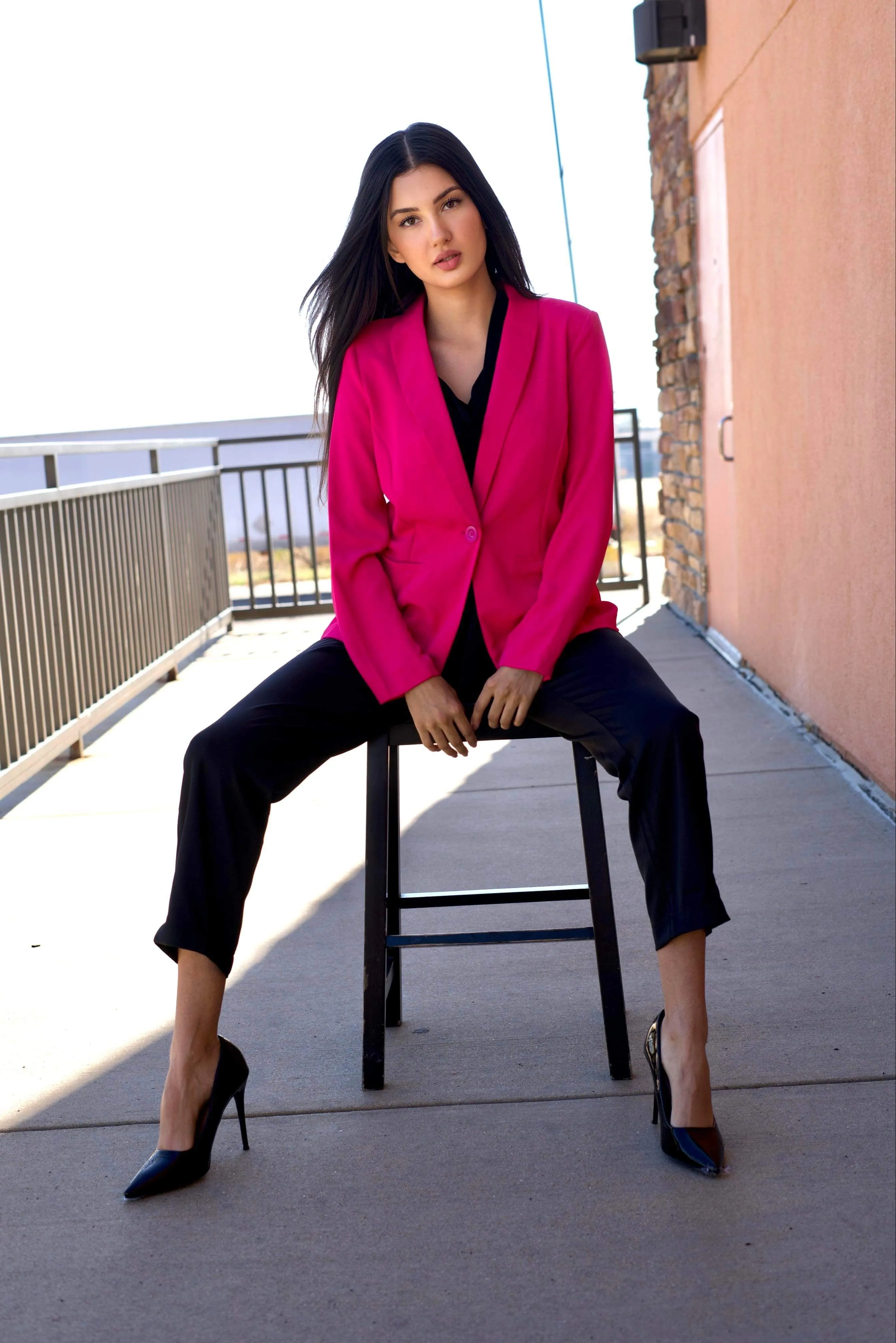 Lucy Black Waist Belted Pants