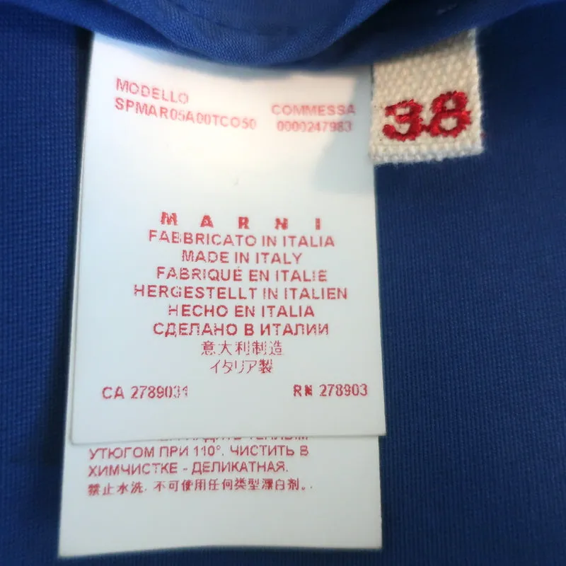 Marni Coat Blue Cotton Size 38 Button Front Jacket