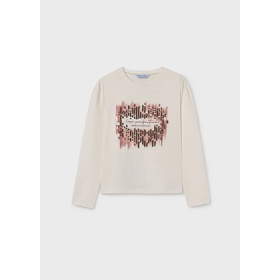 Mayoral Natural Less Perfection Sequined Tee