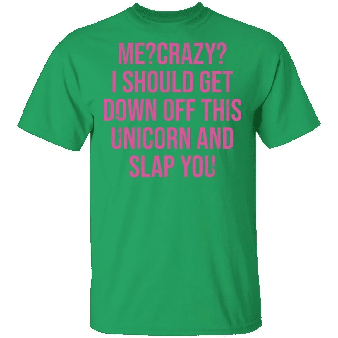 Me Crazy I should Get Down Off This Unicorn And Slap You T-Shirt