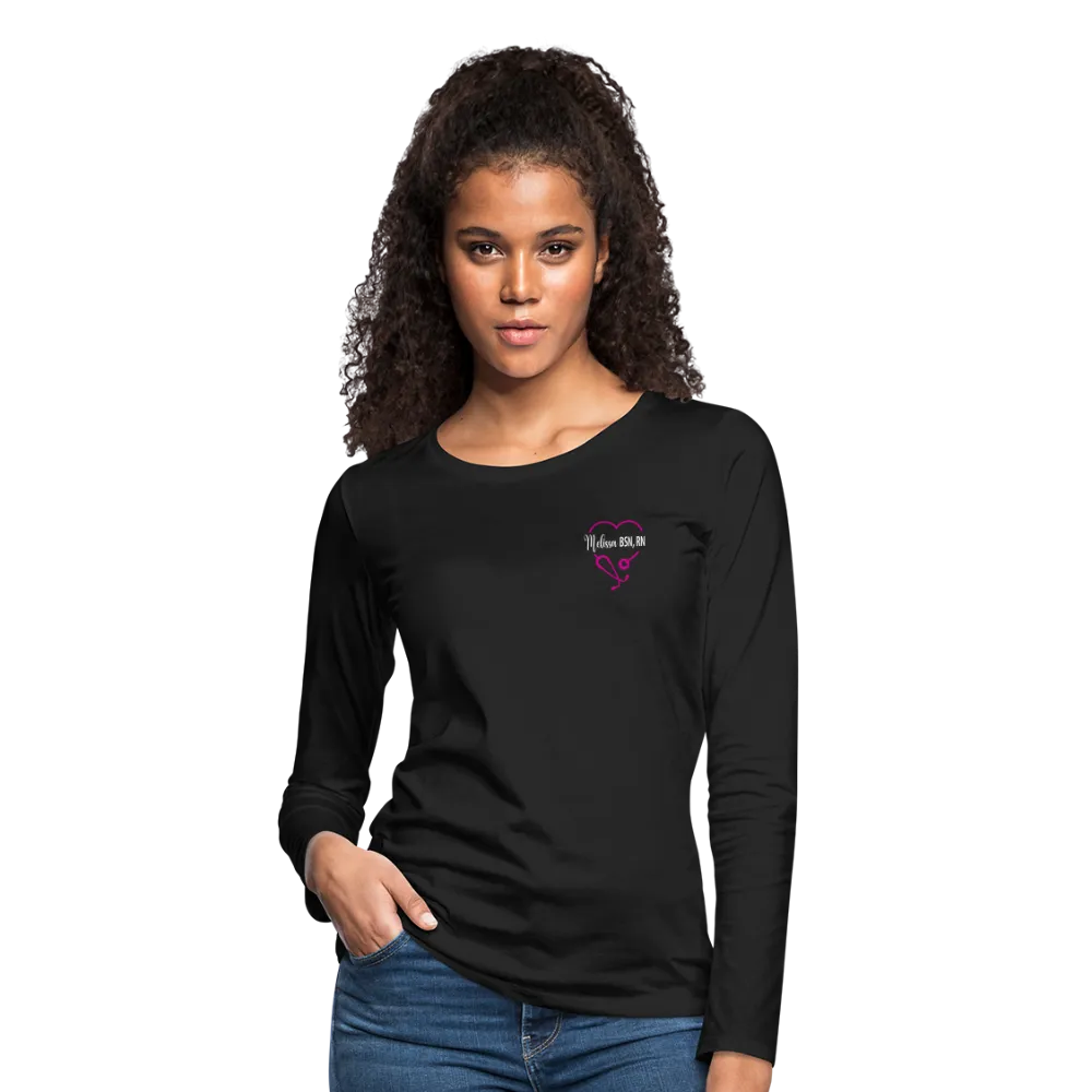 Melissa BSN, RN ER Nurse Flag Women's Premium Long Sleeve T-Shirt