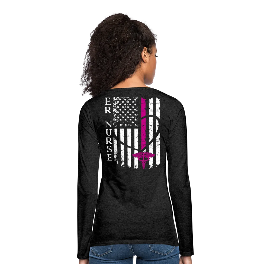 Melissa BSN, RN ER Nurse Flag Women's Premium Long Sleeve T-Shirt