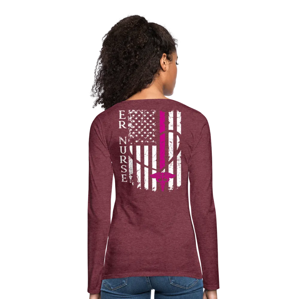 Melissa BSN, RN ER Nurse Flag Women's Premium Long Sleeve T-Shirt