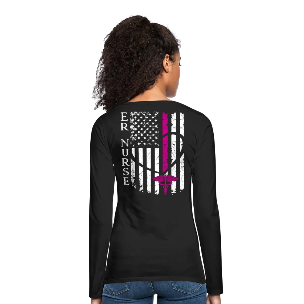 Melissa BSN, RN ER Nurse Flag Women's Premium Long Sleeve T-Shirt