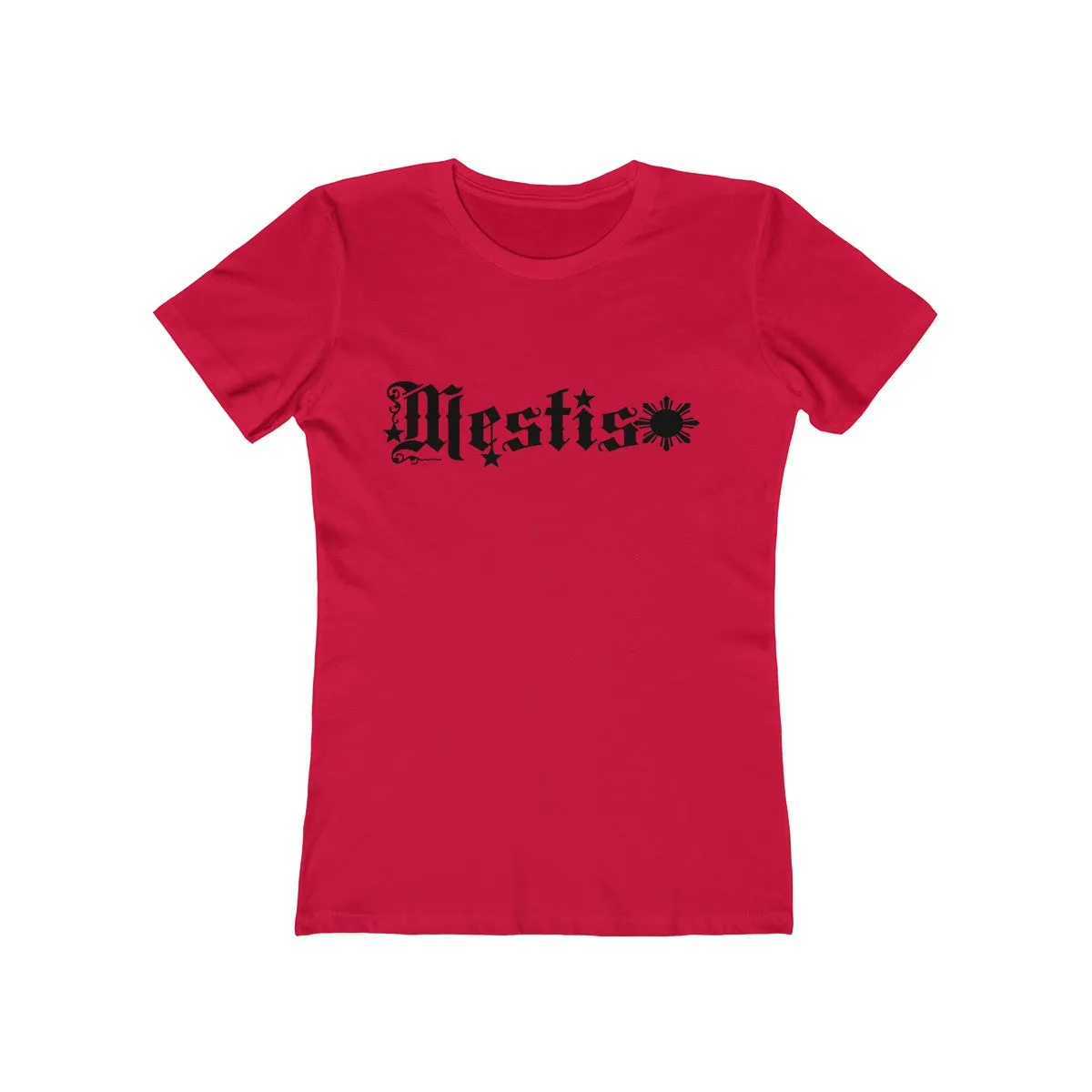 Mestisa Sun and Star Women's The Boyfriend Tee Black Font