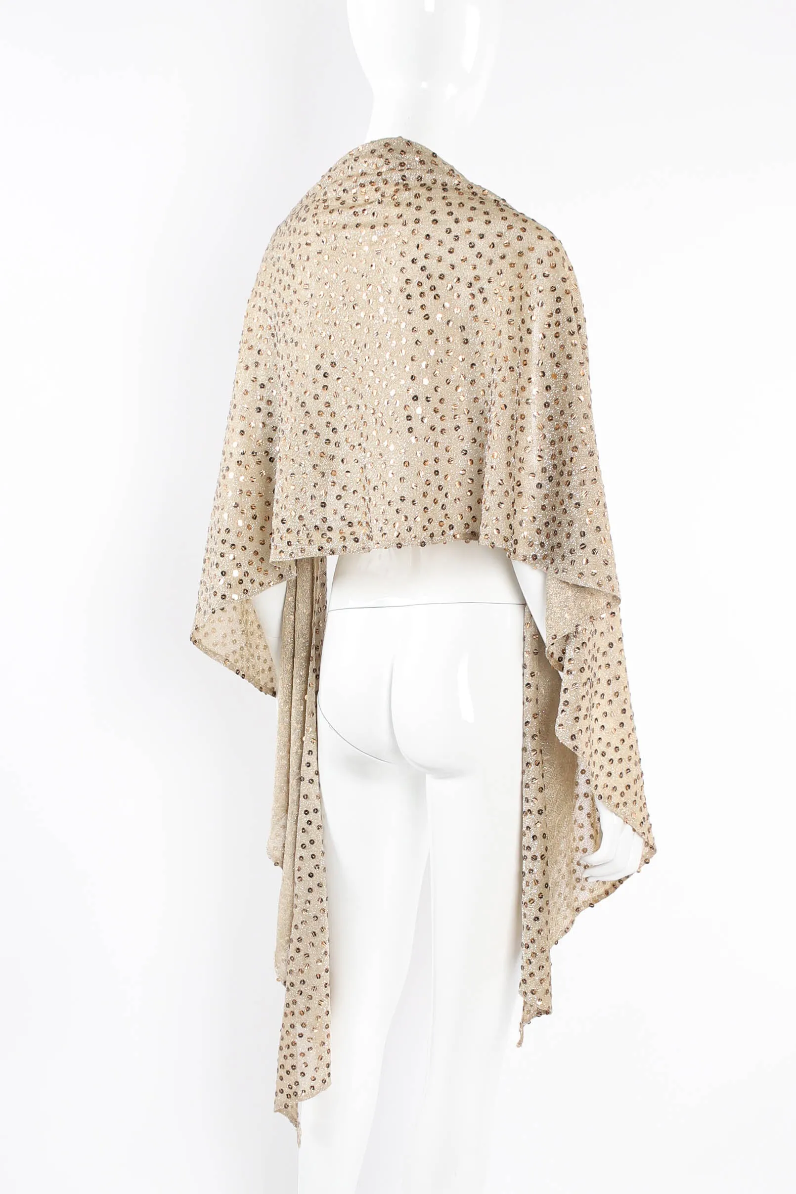 Metallic Zebrawood Sequin Dress & Shawl Set