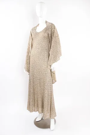 Metallic Zebrawood Sequin Dress & Shawl Set