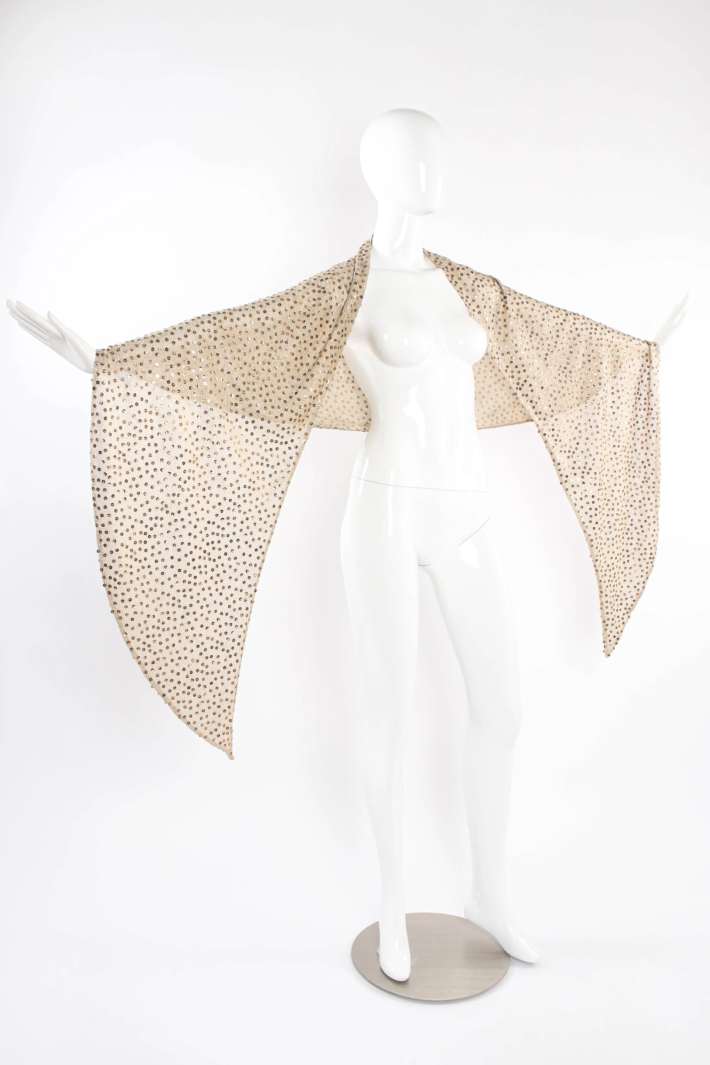 Metallic Zebrawood Sequin Dress & Shawl Set