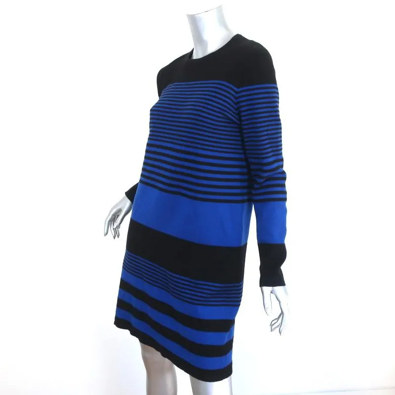 Michael Kors Striped Cashmere Sweater Dress Blue/Black Size Medium Long Sleeve