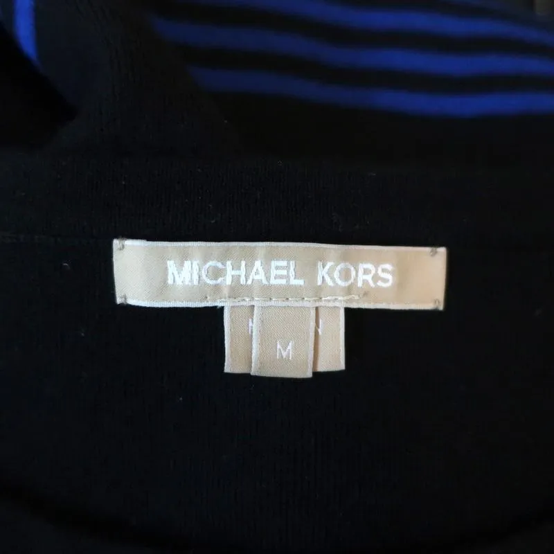 Michael Kors Striped Cashmere Sweater Dress Blue/Black Size Medium Long Sleeve