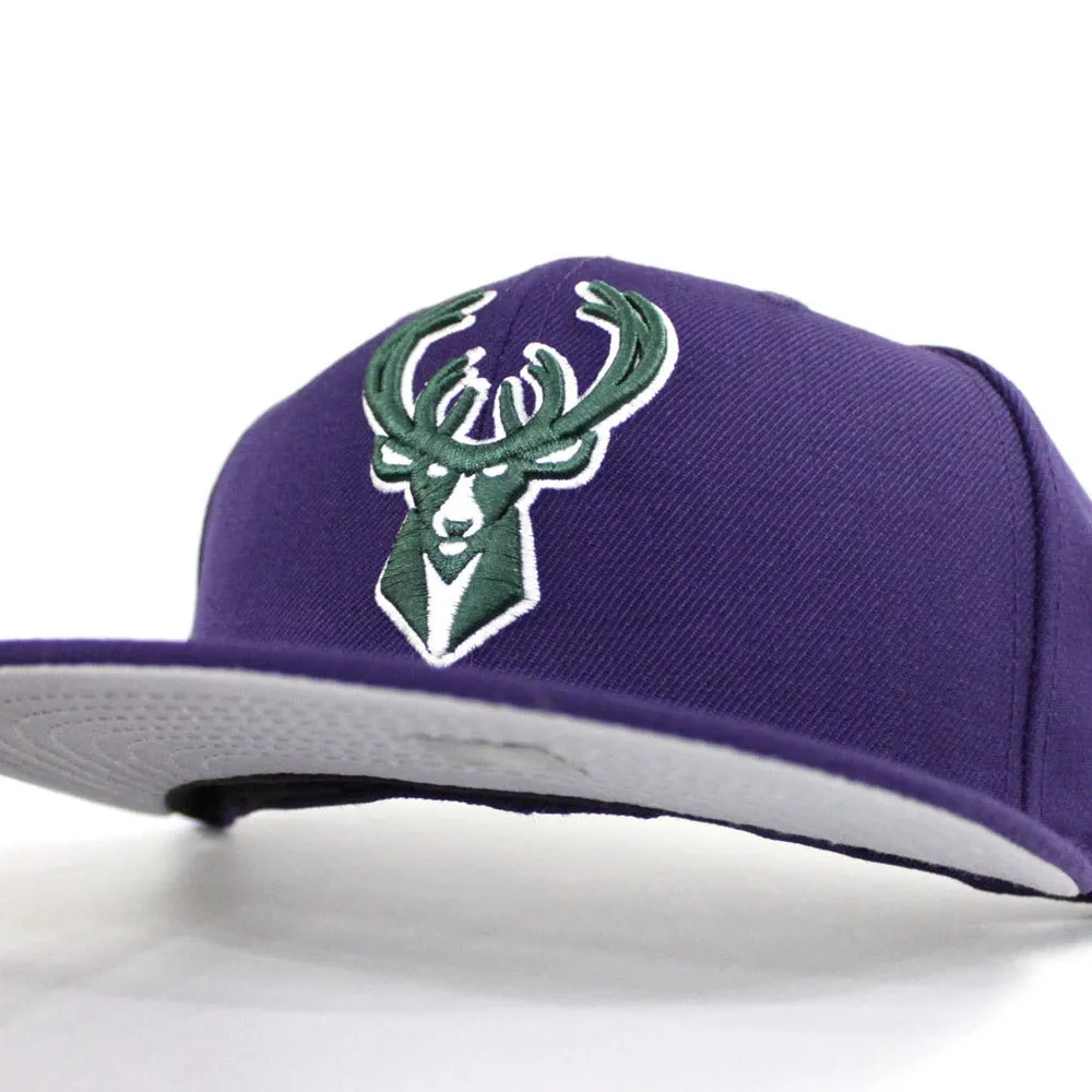 Milwaukee Bucks New Era 59FIFTY Fitted Hat (Purple Gray Under Brim)