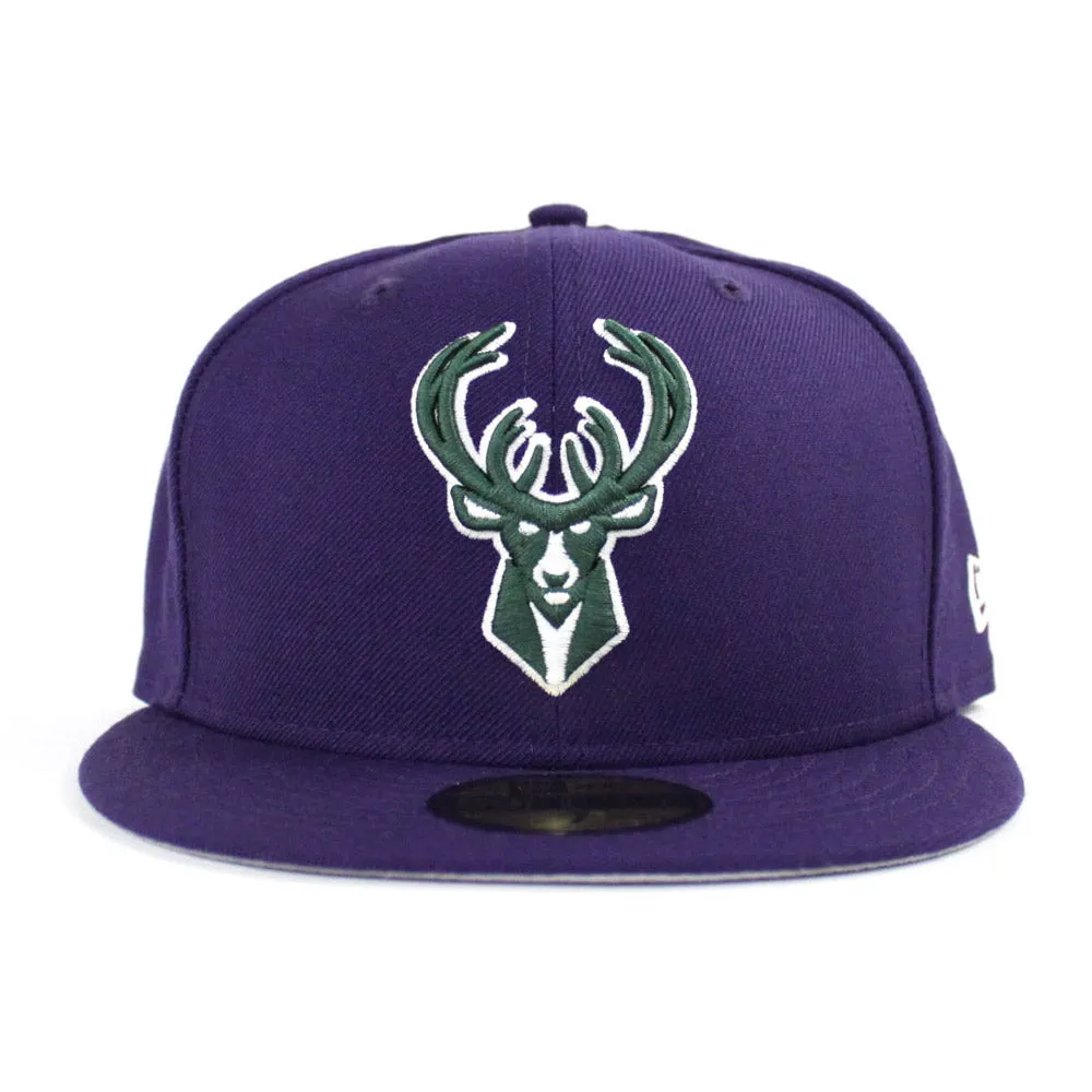 Milwaukee Bucks New Era 59FIFTY Fitted Hat (Purple Gray Under Brim)