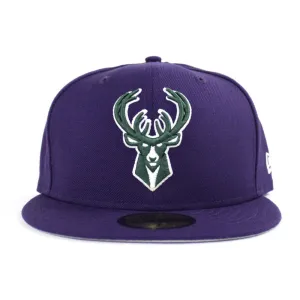 Milwaukee Bucks New Era 59FIFTY Fitted Hat (Purple Gray Under Brim)