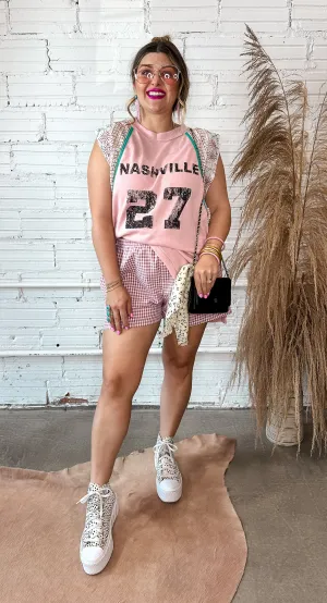 Nashville Sequin Tank - Pink
