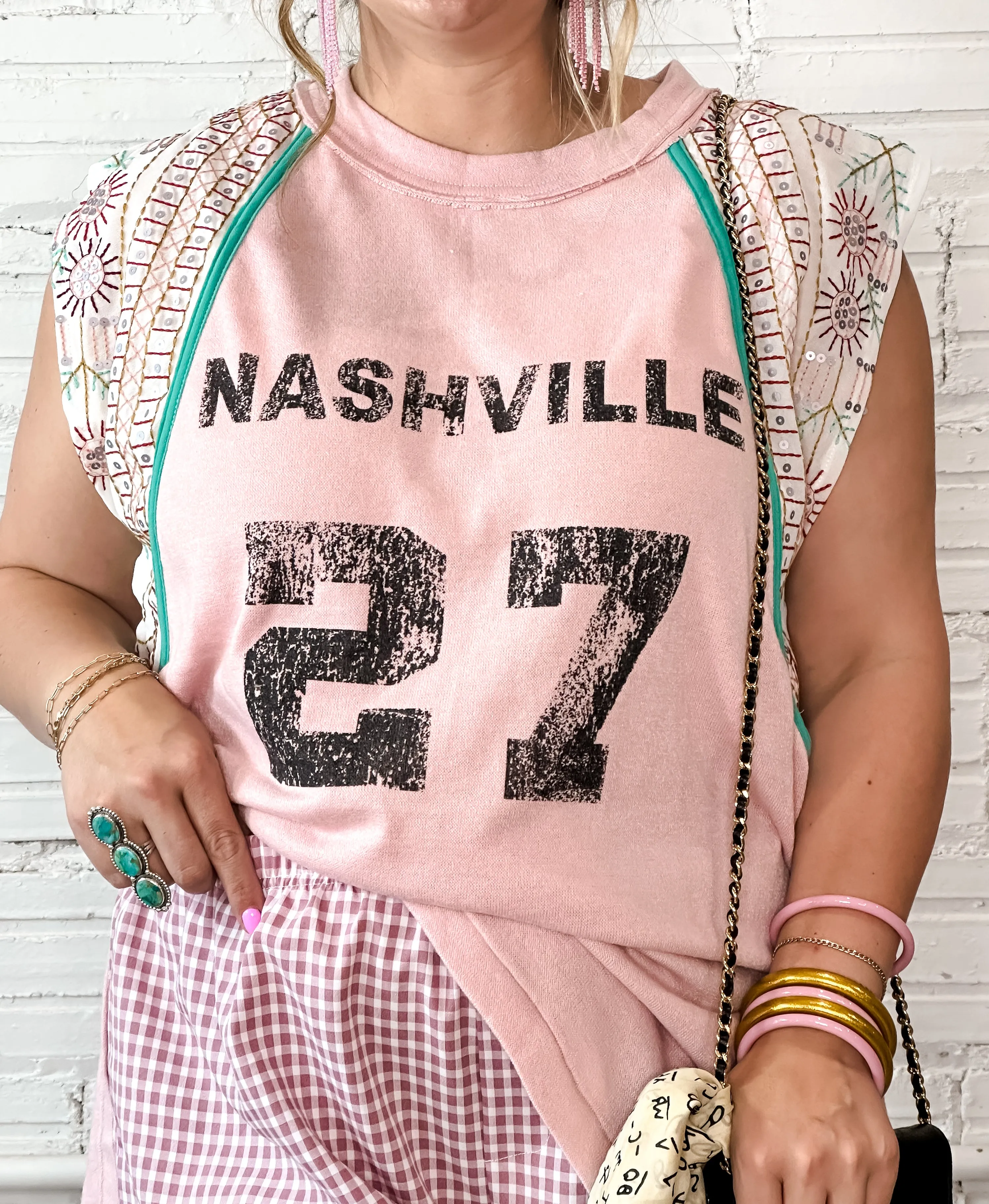 Nashville Sequin Tank - Pink