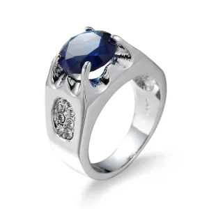 Navy Crystal & Cubic Zirconia Tension Ring