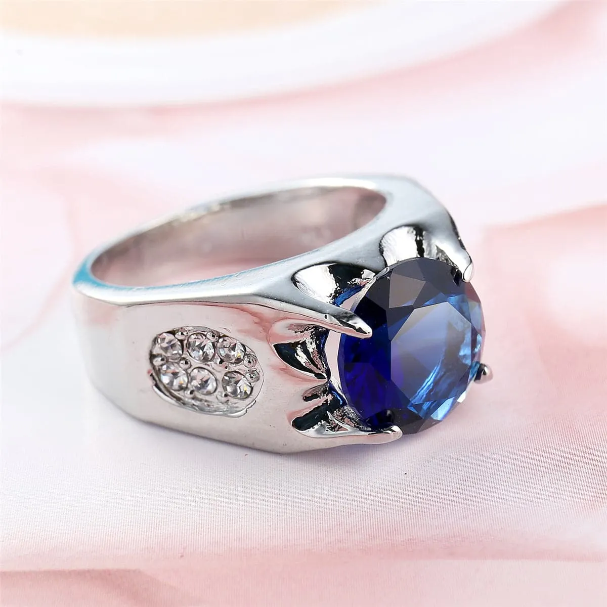 Navy Crystal & Cubic Zirconia Tension Ring