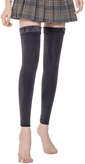 New Laeyzuo Women's Winter Warm Soft Fleece Lined Leg Warmers , Sockings in Deep Grey, Sz S/M!