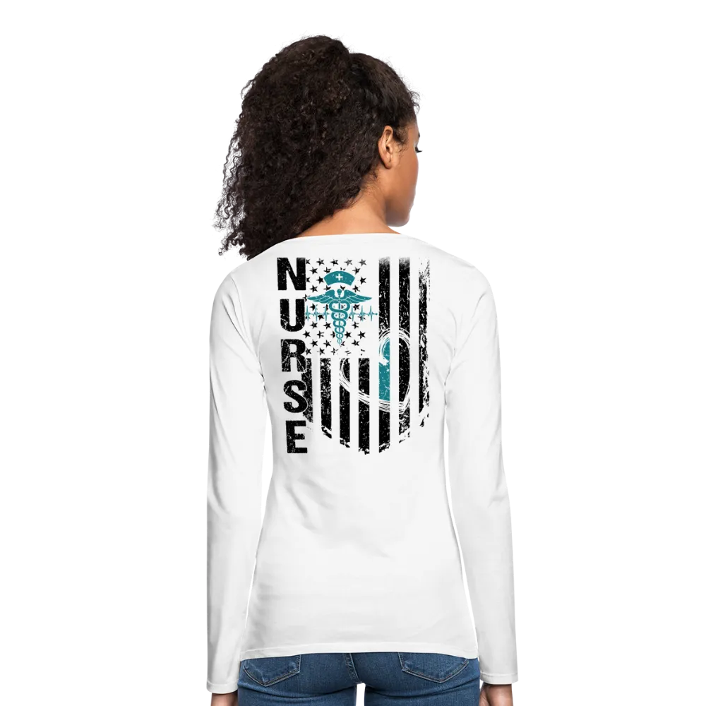 Nurse Flag Women's Premium Long Sleeve T-Shirt (CK4119)