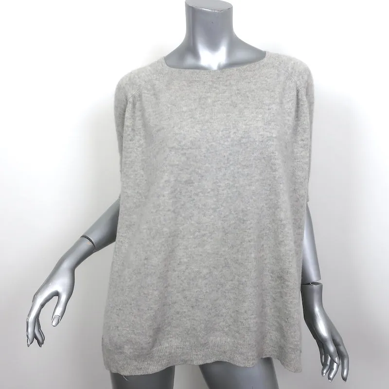 Oats Cashmere Short Sleeve Sweater Light Gray Melange Size Extra Small
