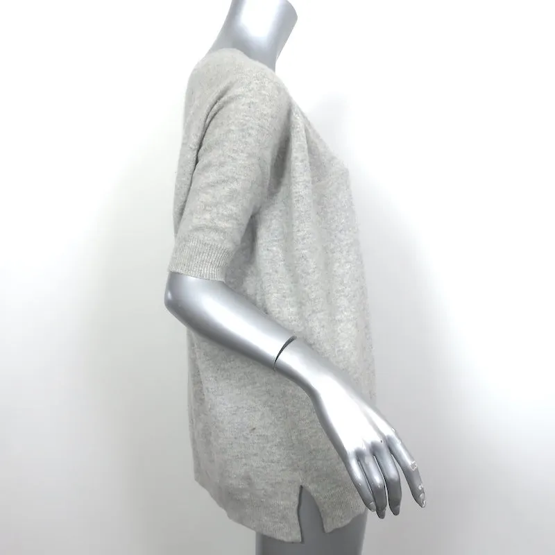 Oats Cashmere Short Sleeve Sweater Light Gray Melange Size Extra Small