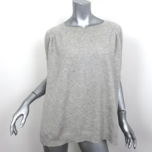 Oats Cashmere Short Sleeve Sweater Light Gray Melange Size Extra Small