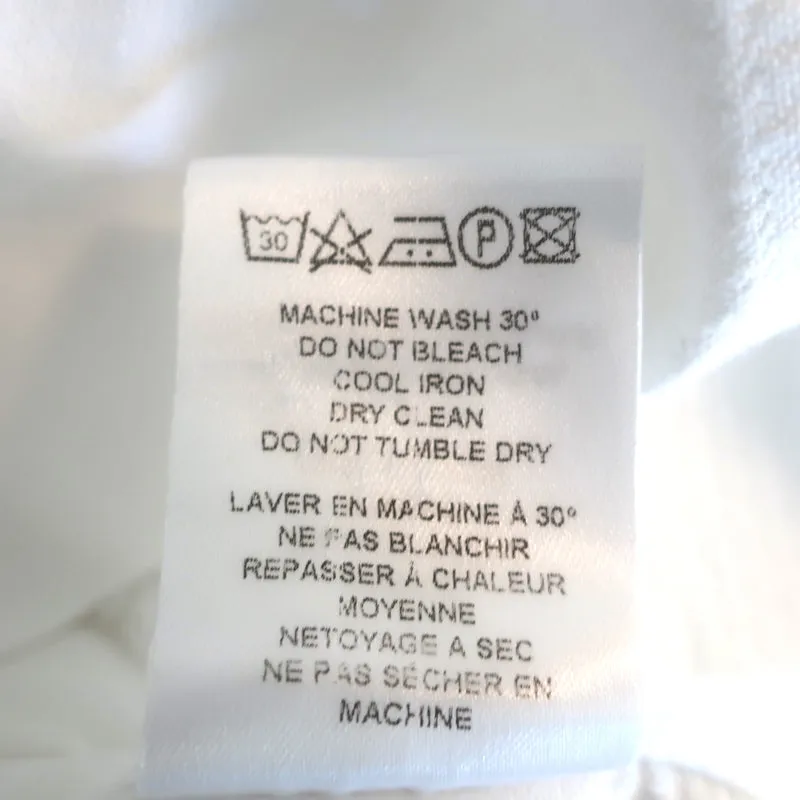 Officine Generale Benoit Raw Edge Button Down Shirt White Cotton Size Small