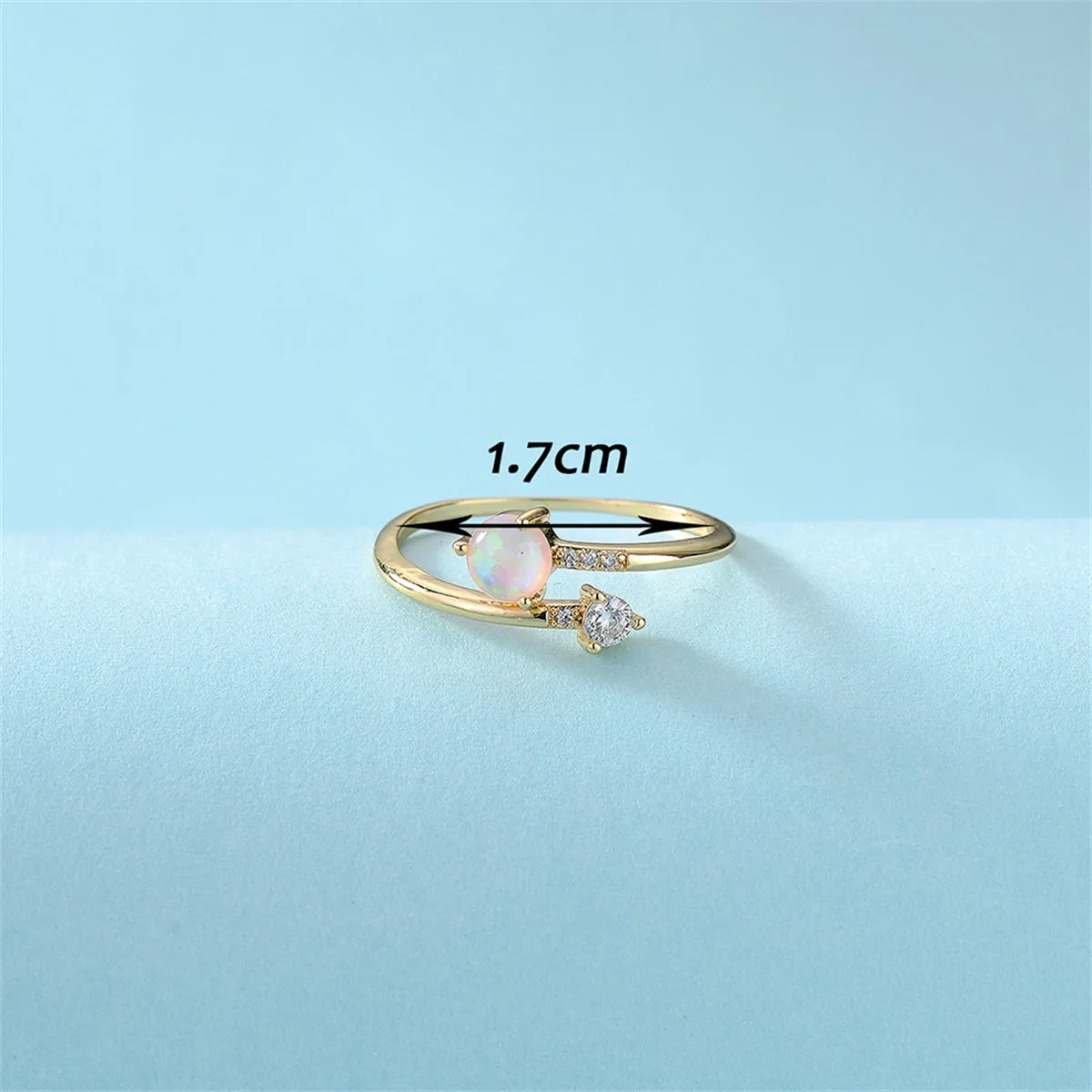 Opal & Cubic Zirconia 18K Gold-Plated Bypass Ring