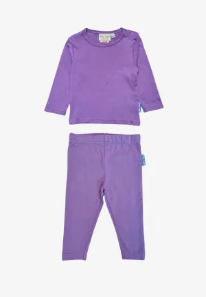 Organic Purple Basic Long-Sleeved T-Shirt & Leggings Bundle