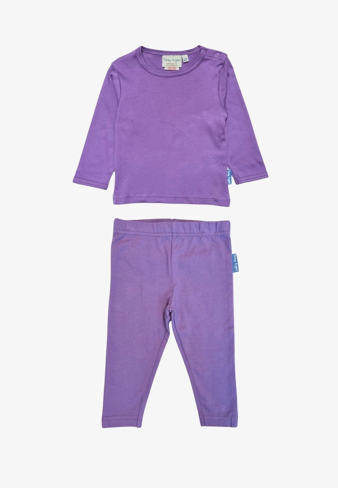 Organic Purple Basic Long-Sleeved T-Shirt & Leggings Bundle