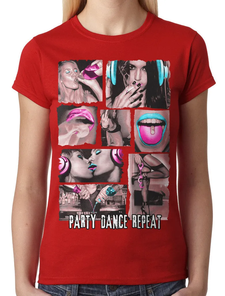 Party Dance Repeat Junior Ladies T-shirt