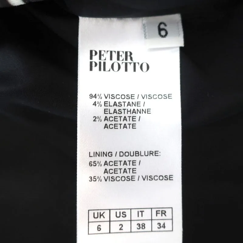 Peter Pilotto Dress Mirrored Print Crepe Size US 2 Short Sleeve Belted Sheath