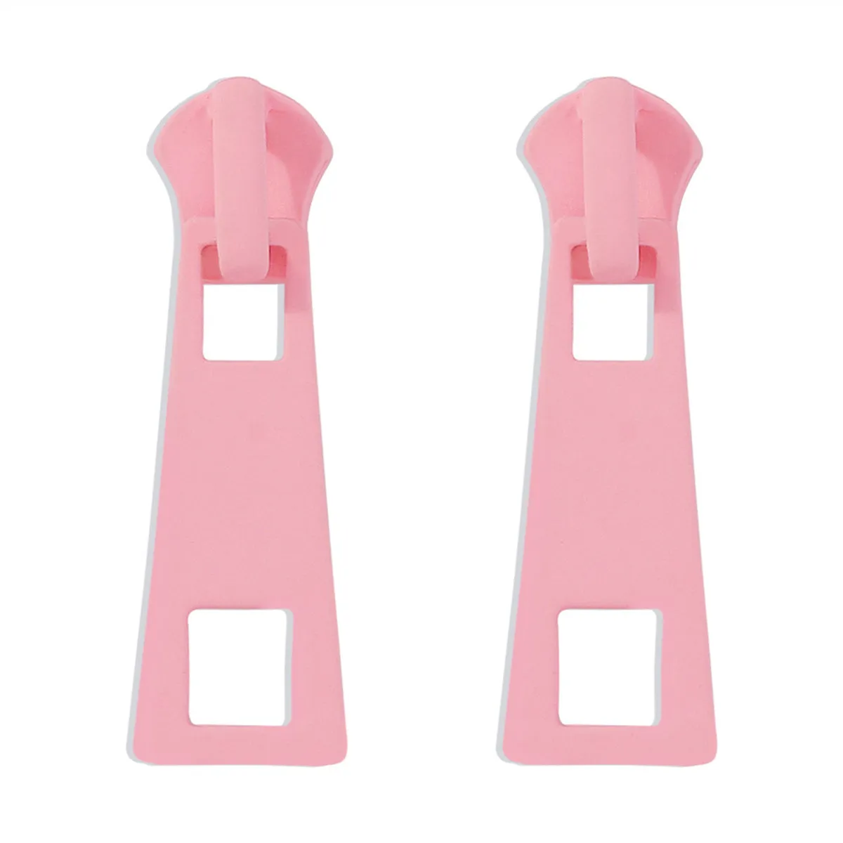 Pink Enamel & Silver-Plated Zip Drop Earrings