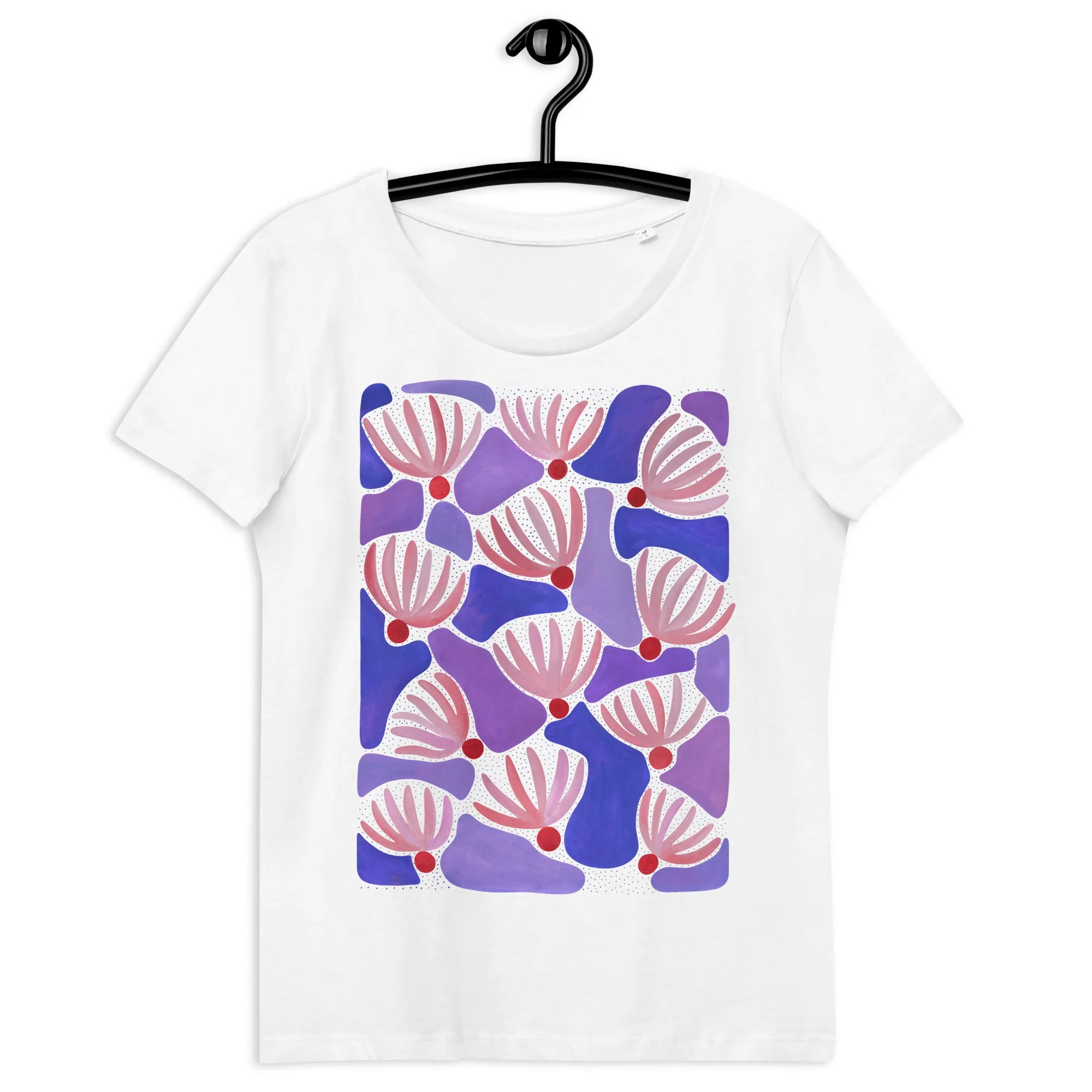 Pink Flowers - Women's Fitted Eco Tee