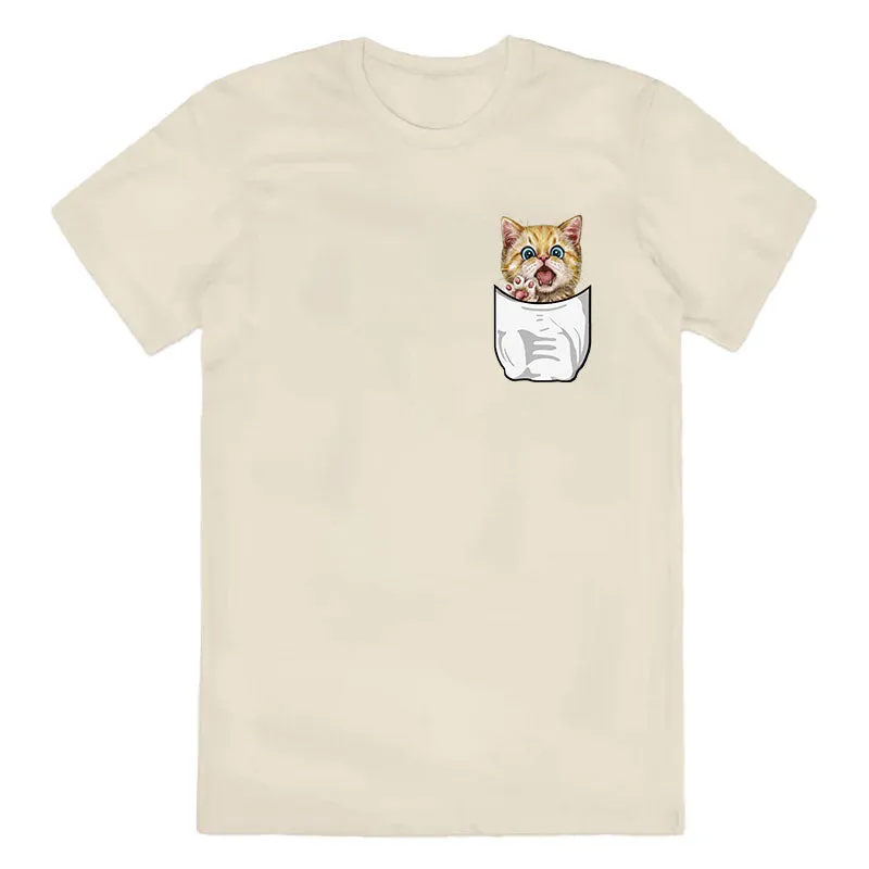 Pocket Cat  Cotton Tee