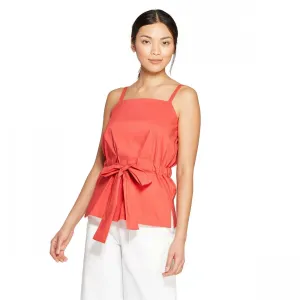 Prologue Women's Square Neck Tie Blouse Shirt