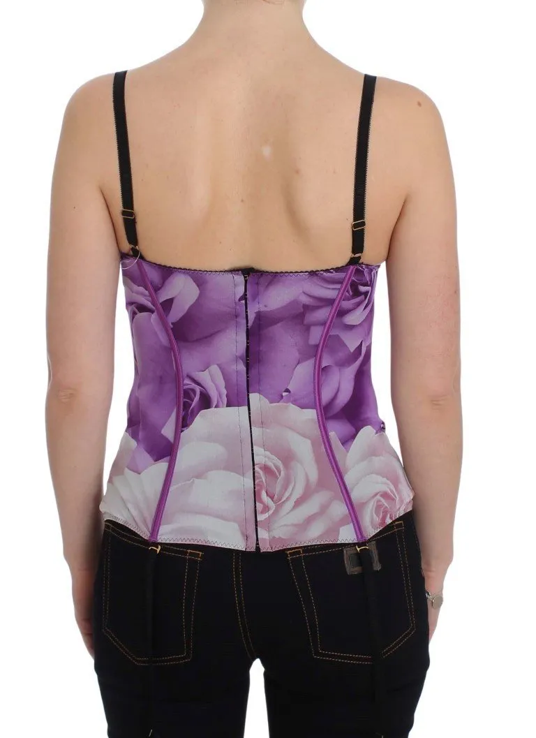 Purple Corset Bustier T-Shirt