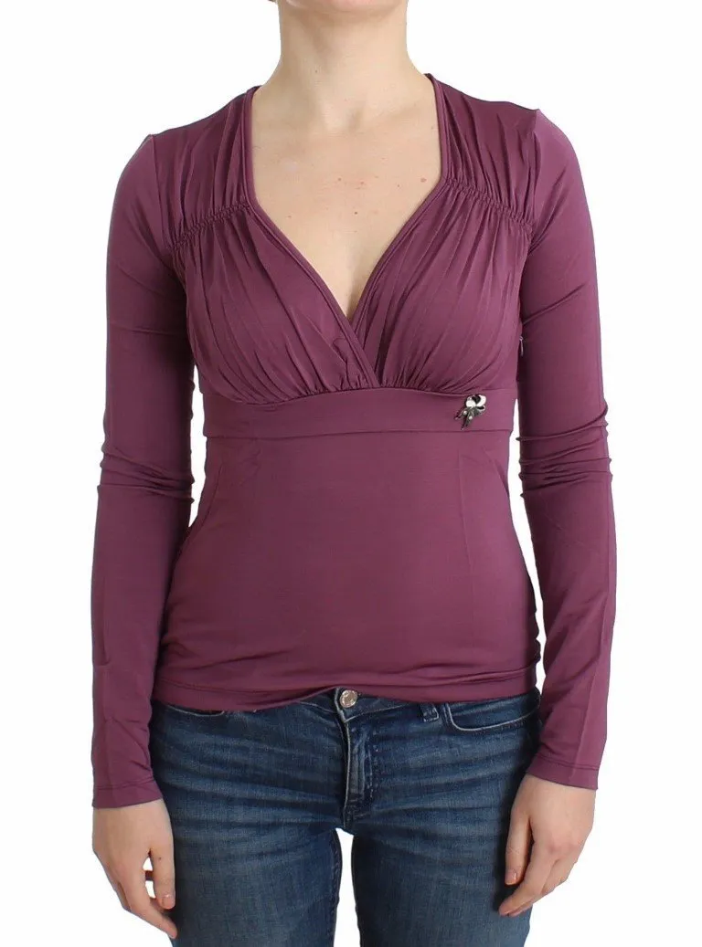 Purple jersey top blouse