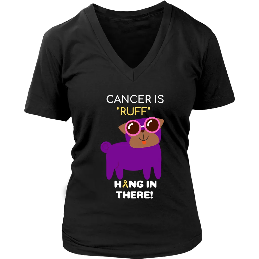 "Cancer is Ruff" Purple Pug Tee