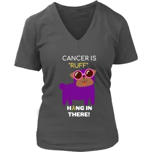 "Cancer is Ruff" Purple Pug Tee