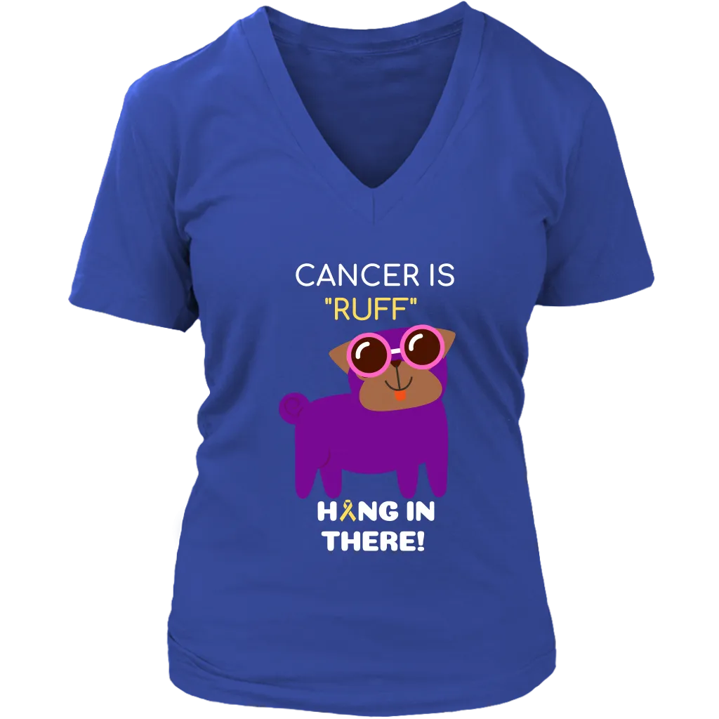 "Cancer is Ruff" Purple Pug Tee