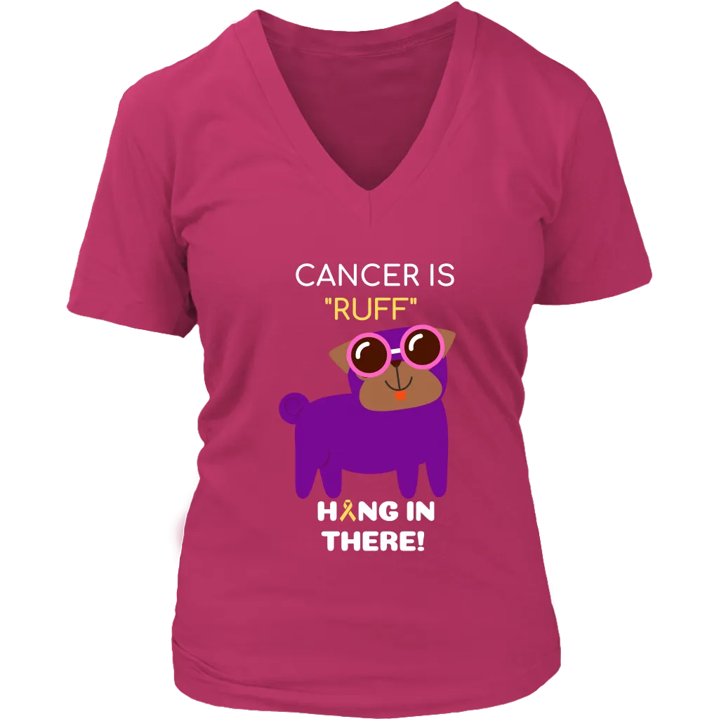 "Cancer is Ruff" Purple Pug Tee