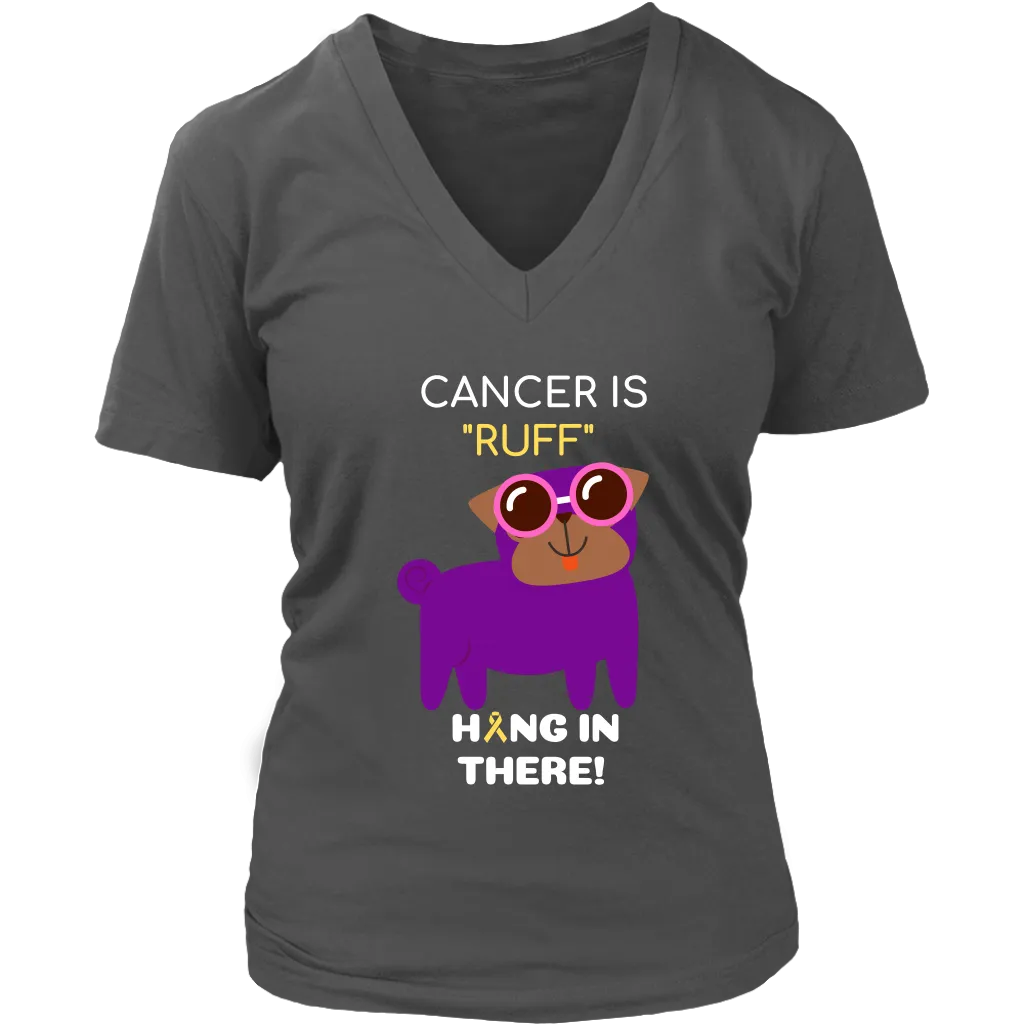 "Cancer is Ruff" Purple Pug Tee