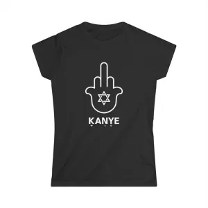 "FUCK KANYE HAMSA" Black Custom T-Shirt for Women